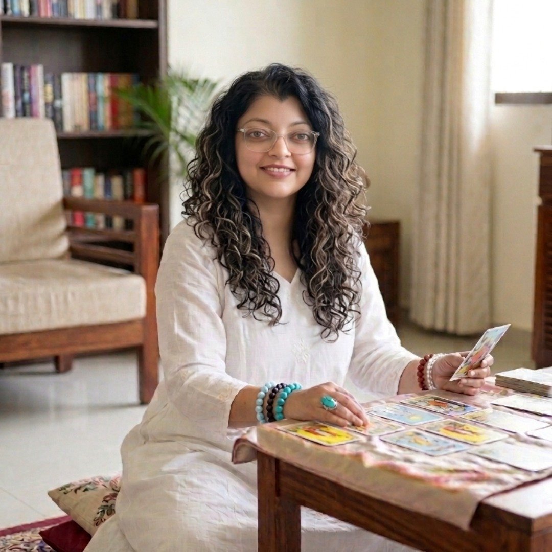 Heena Punia during a spiritual reading session